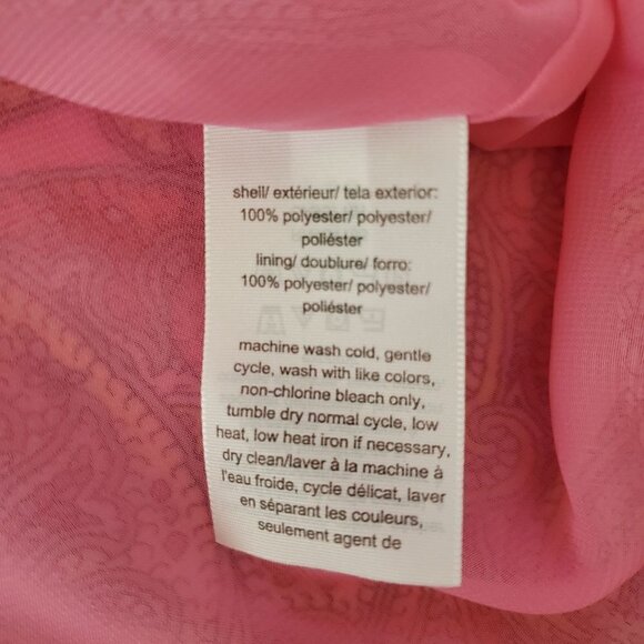 Tommy Hilfiger S Pink Paisley V-neck blouse 3/4 sleeves Retro Colorful - Picture 8 of 11